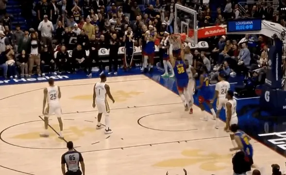 最后时刻戈登空切篮下暴扣，掘金领先4分几乎杀死比赛